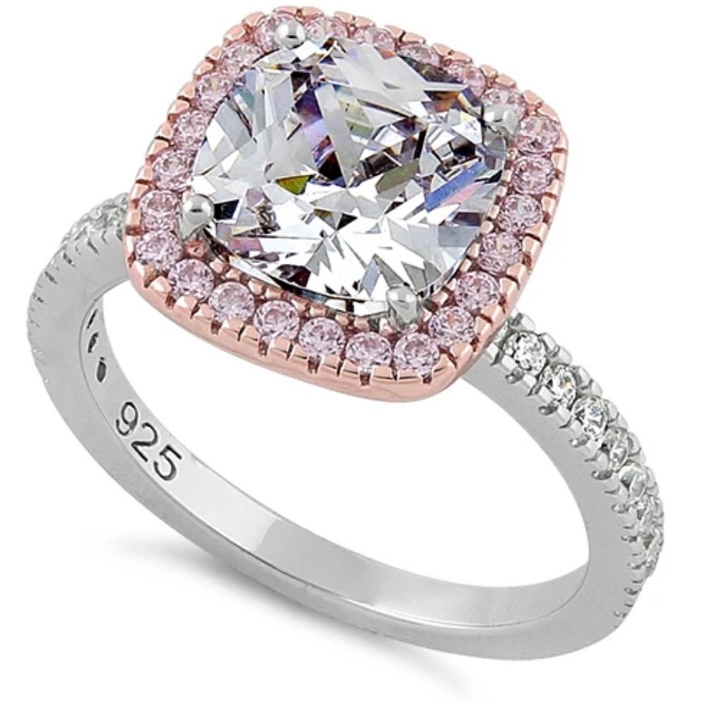 ✨14K Rose Gold Plated & Pink CZ Ring